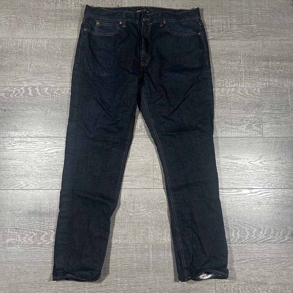 J.Crew Mercantile‎ Mens Straight Leg Jeans Dark Indigo Blue 36x32 0300